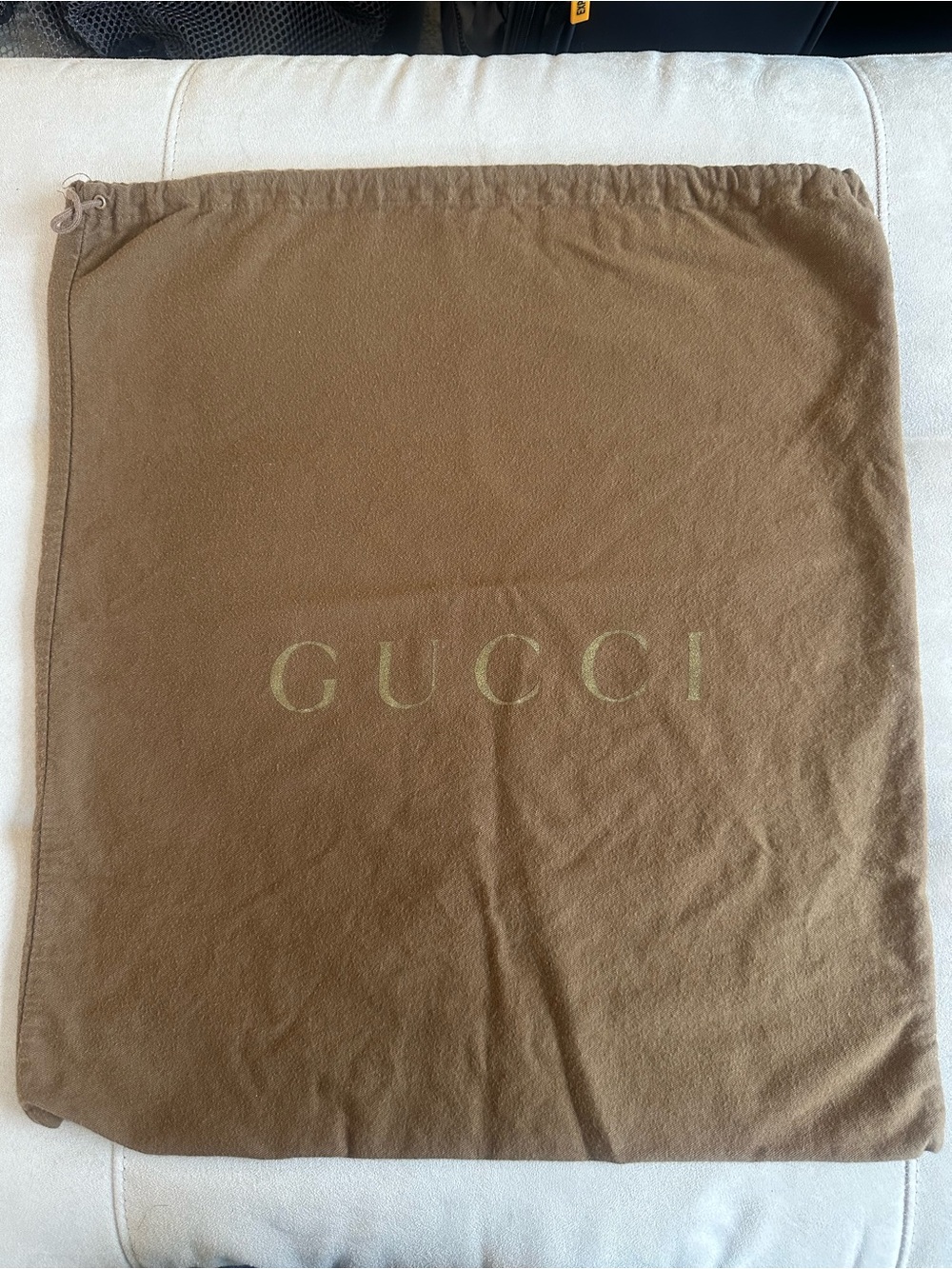 Gucci Drawstring Dustbag – Brown – Authentic Large Size 100% Cotton